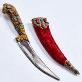 Handcrafted Ottoman Model Brass Handle Claret Red